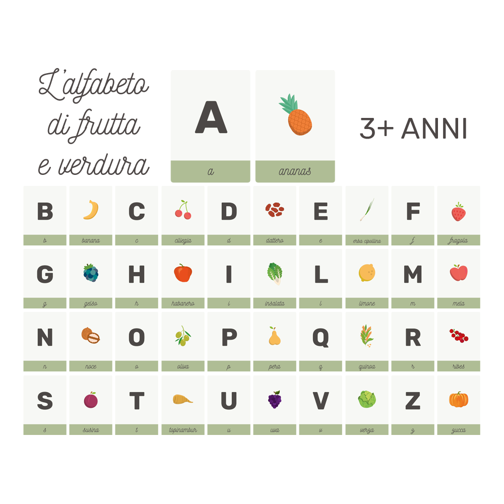 Alfabeto di frutta e verdura